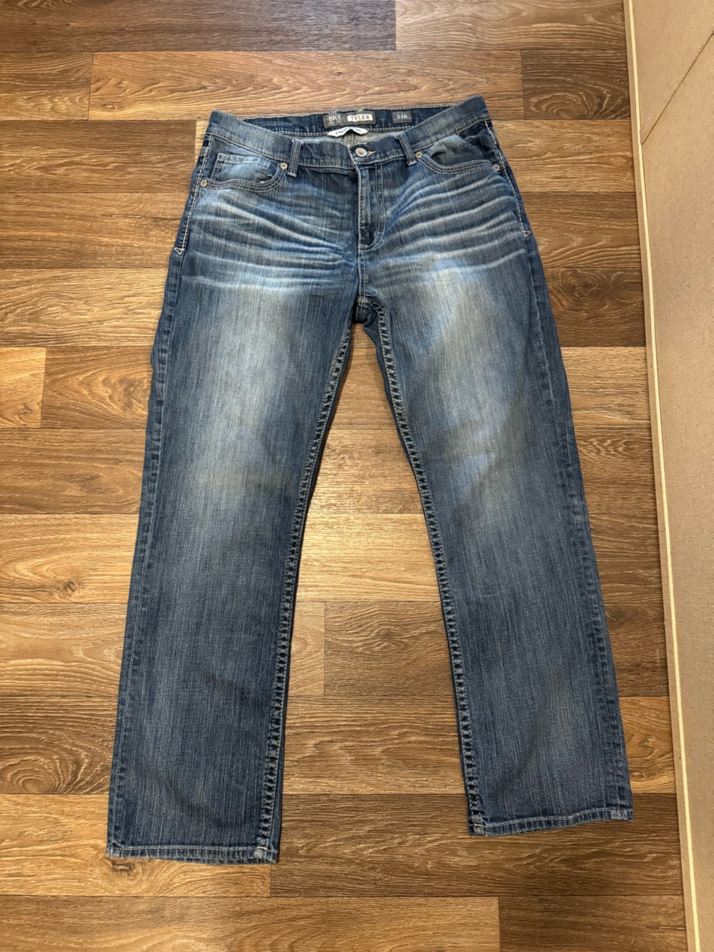 BKE Men's Faded Blue Straight Jeans